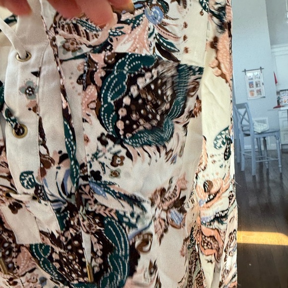 Chico's Multicolor Floral Lace-Up Blouse - Picture 3 of 7